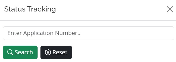 Enter Application Number and Search