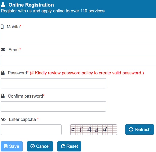 Digital Gujarat Portal Registration Form