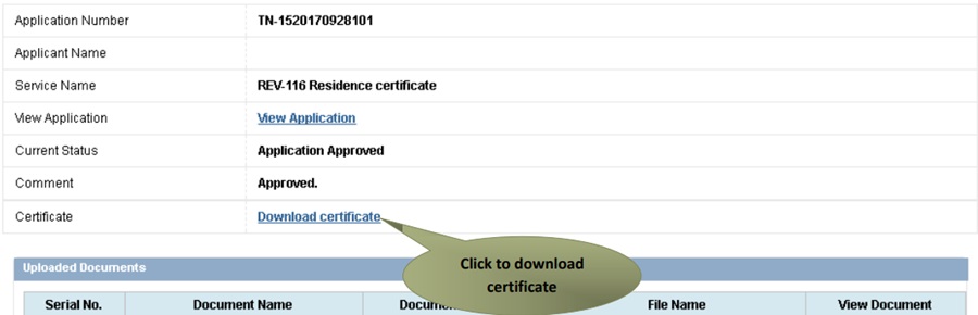 Download Tamil Nadu Residence Certificate