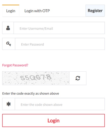 Login of Goa Online District Portal