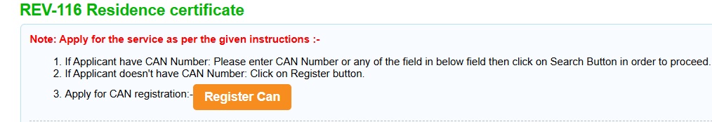 Register for CAN Number
