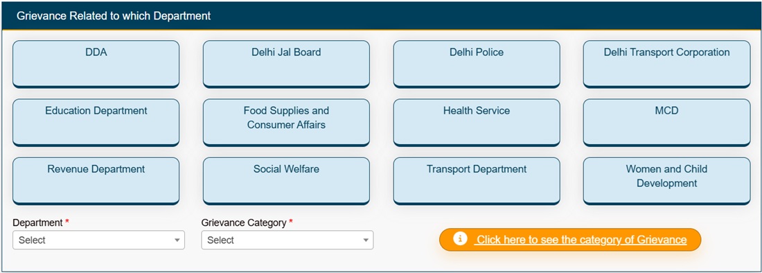 Delhi CM Jan Sunwai Department Selection