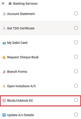 Block ICICI Debit Card