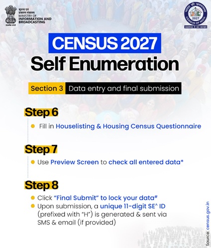 Online Process of Census Self Enumeration