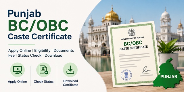  Punjab BC OBC Caste Certificate